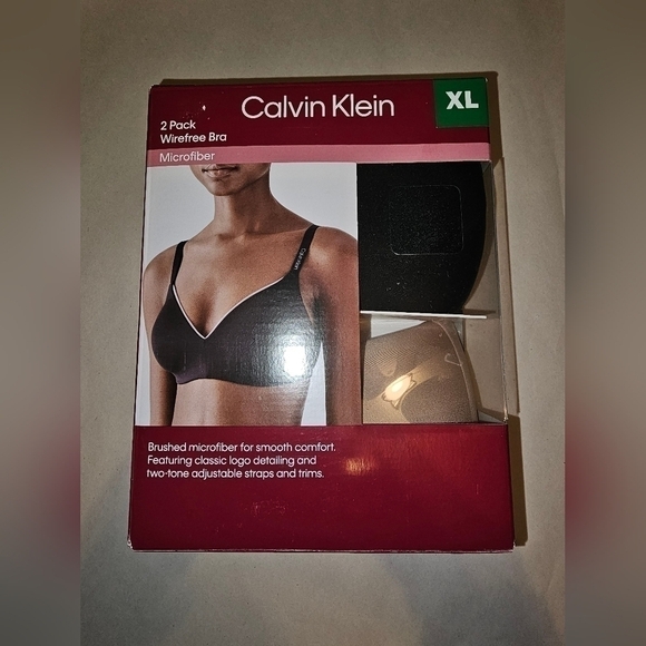 Calvin klein 2 pack Microfiber wirefree Bra XL. - Picture 1 of 4